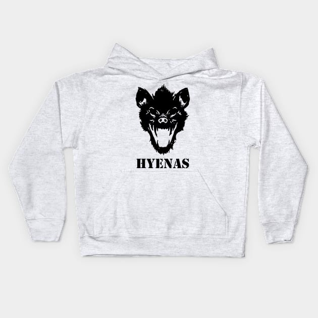 Hyenas (black) Kids Hoodie by cabinboy100